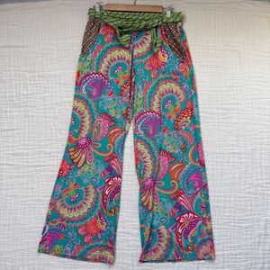 Trina Turk Womens Paisley Print Wide Leg Swim Cover‎ Pants Boho Festival Size